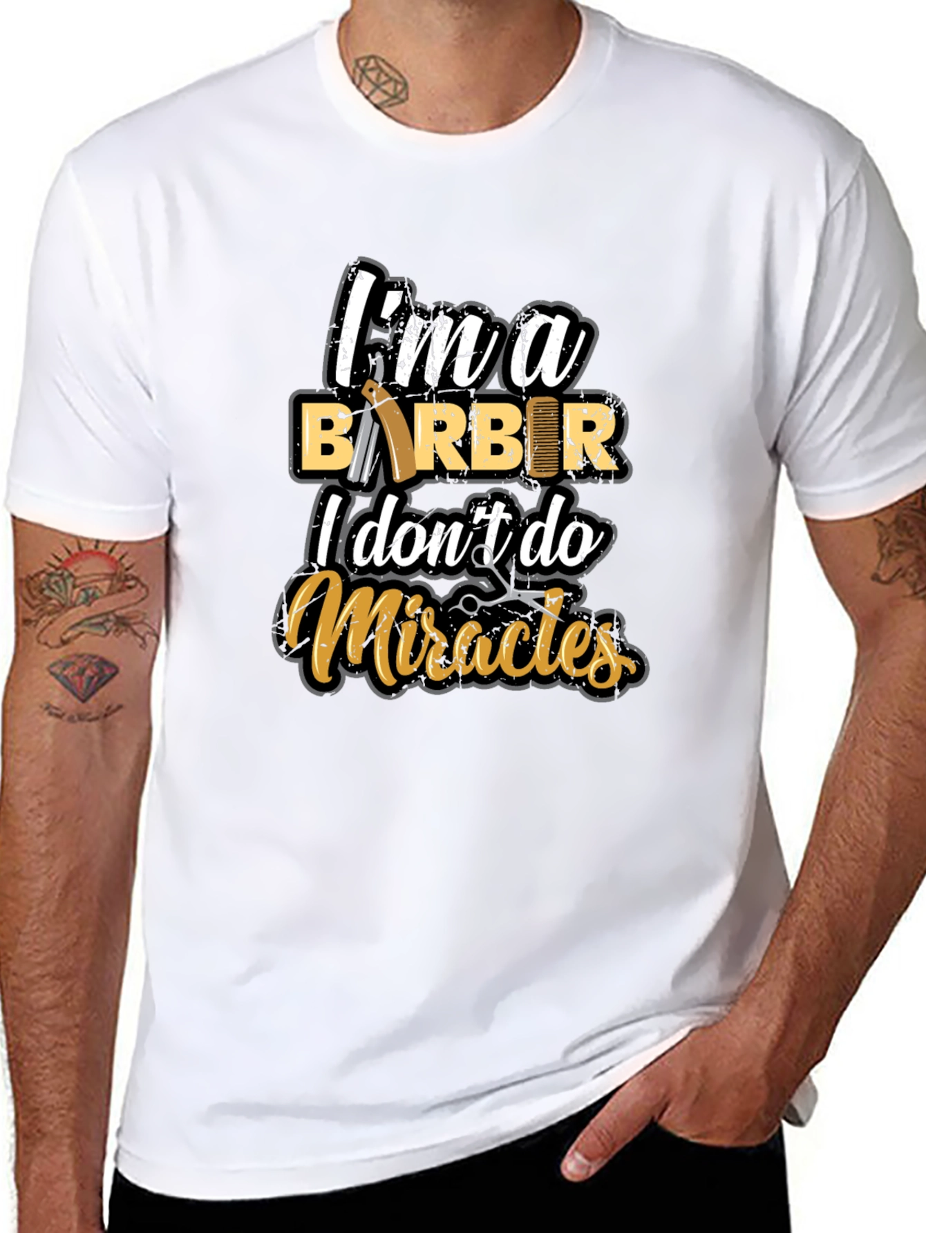 Barber T-Shirt: I Dont Do Miracles Funny Tee