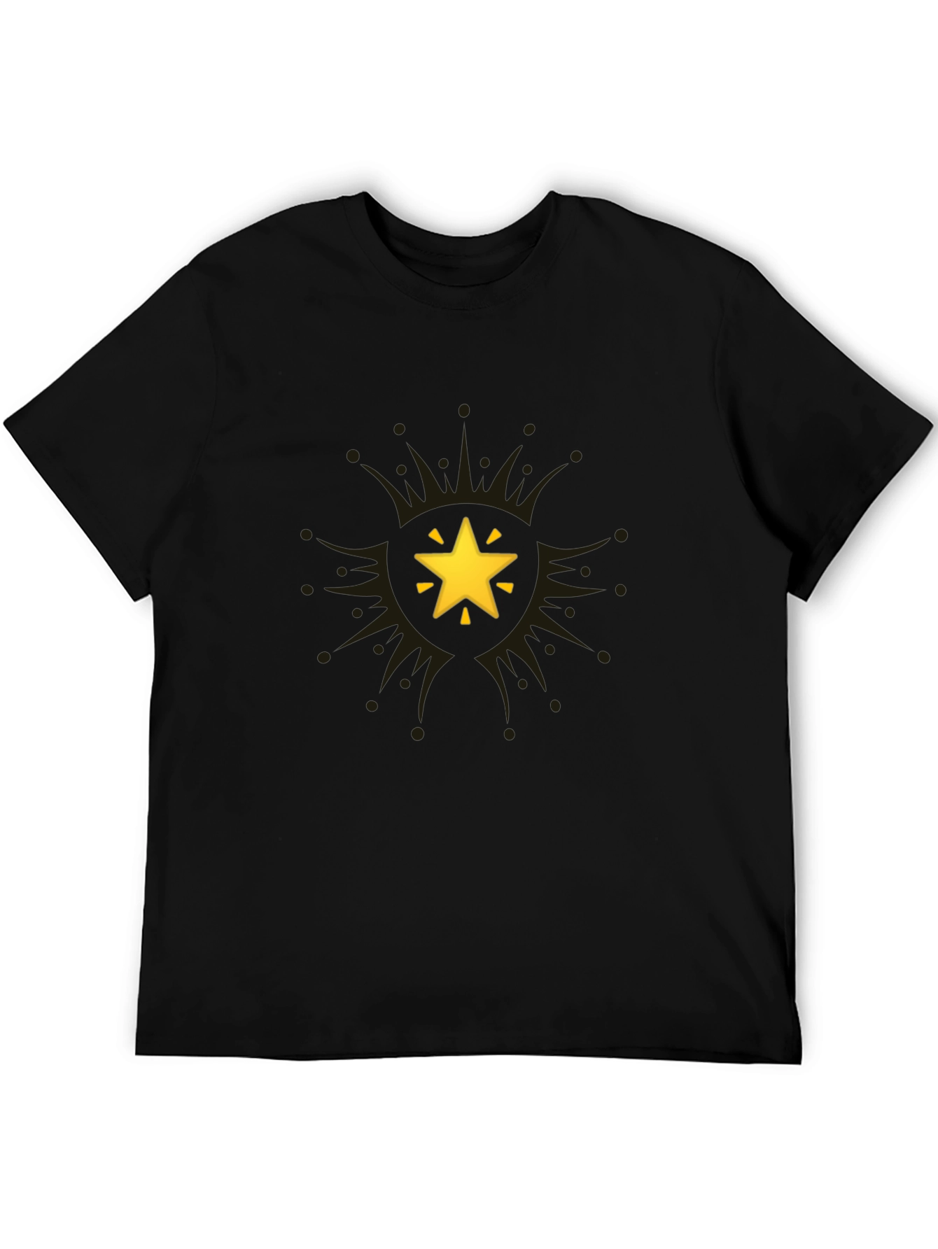 Black T-Shirt with Starburst Design