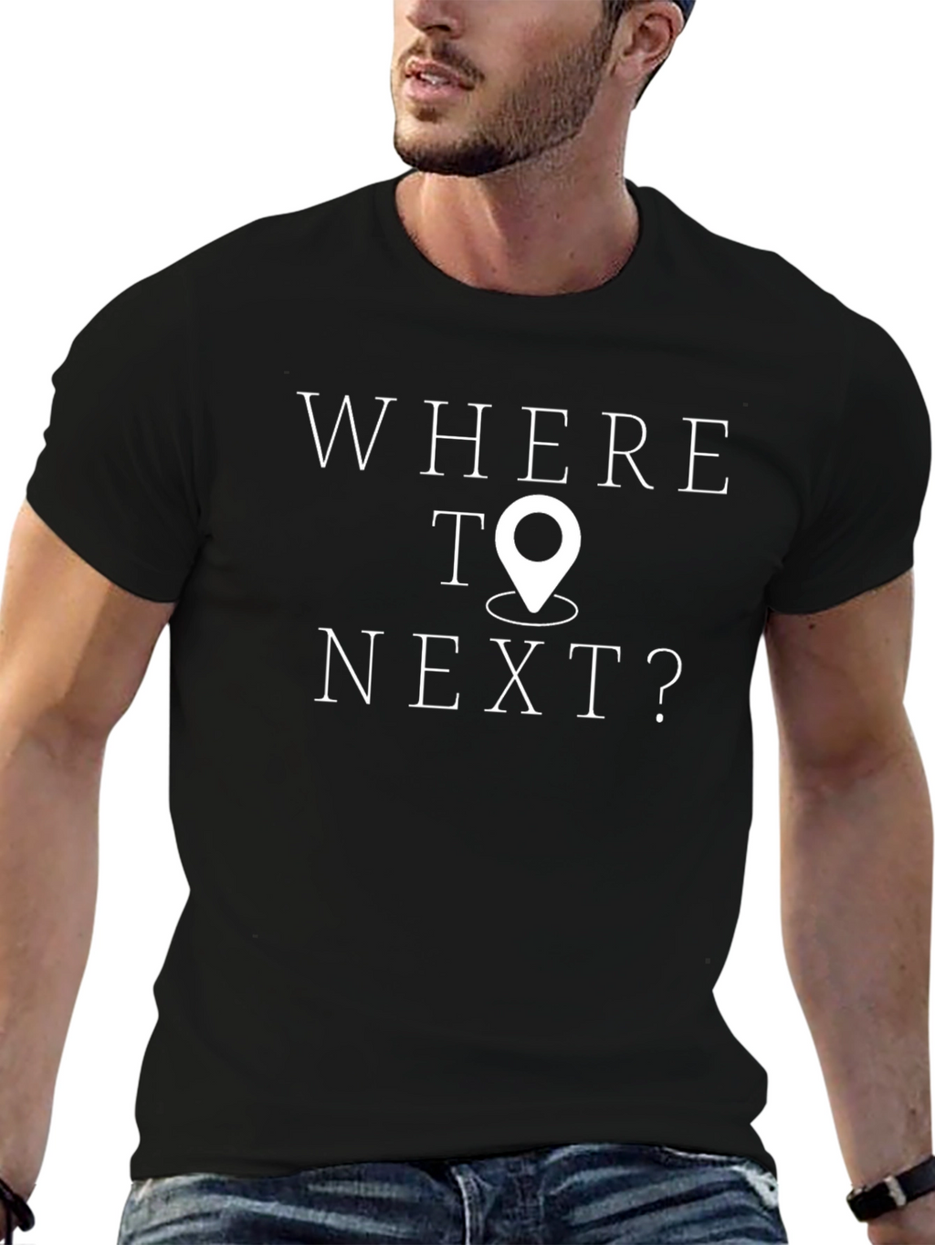 Where to Next? Travelers Black Tee
