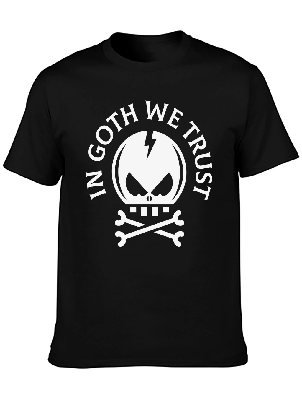 In Goth We Trust Black Graphic Tee