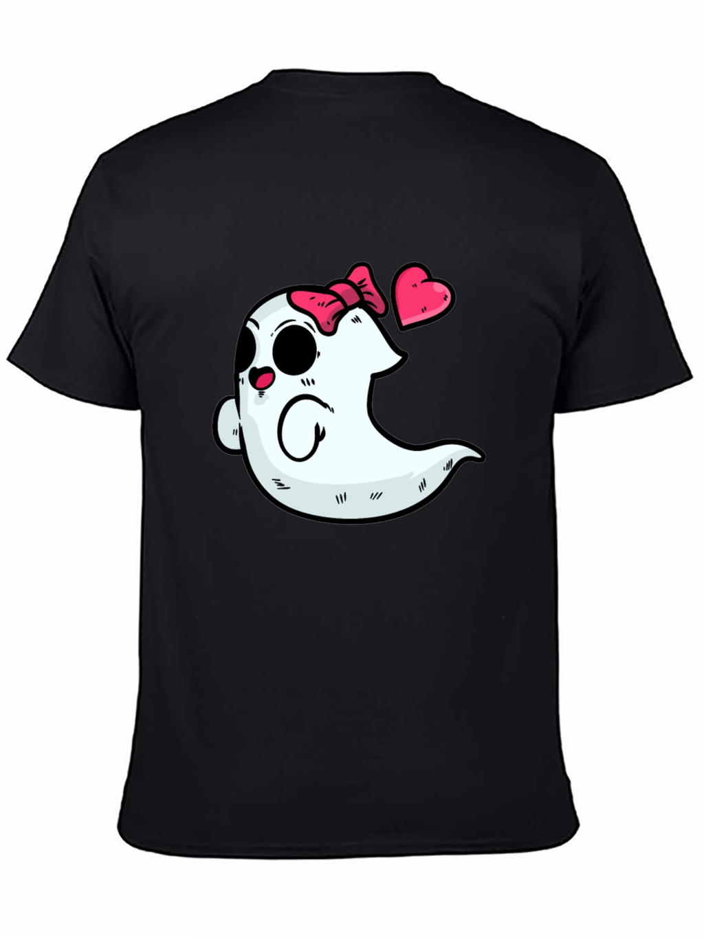 Cute Ghost with Bow T-Shirt - Spooky & Sweet!