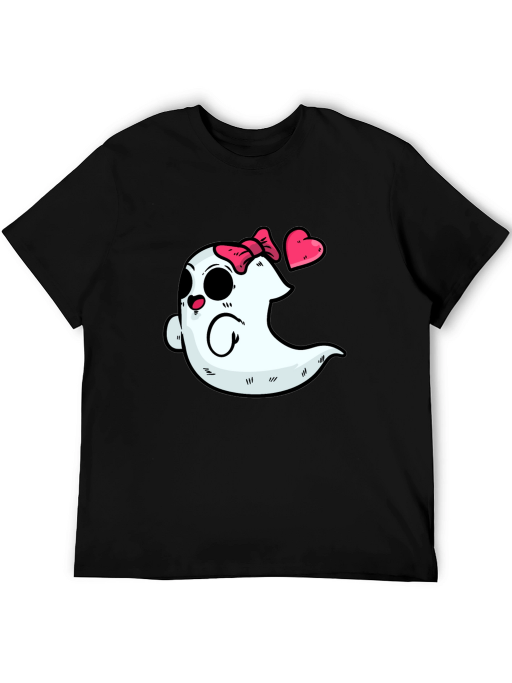Cute Ghost with Bow T-Shirt - Spooky & Sweet!