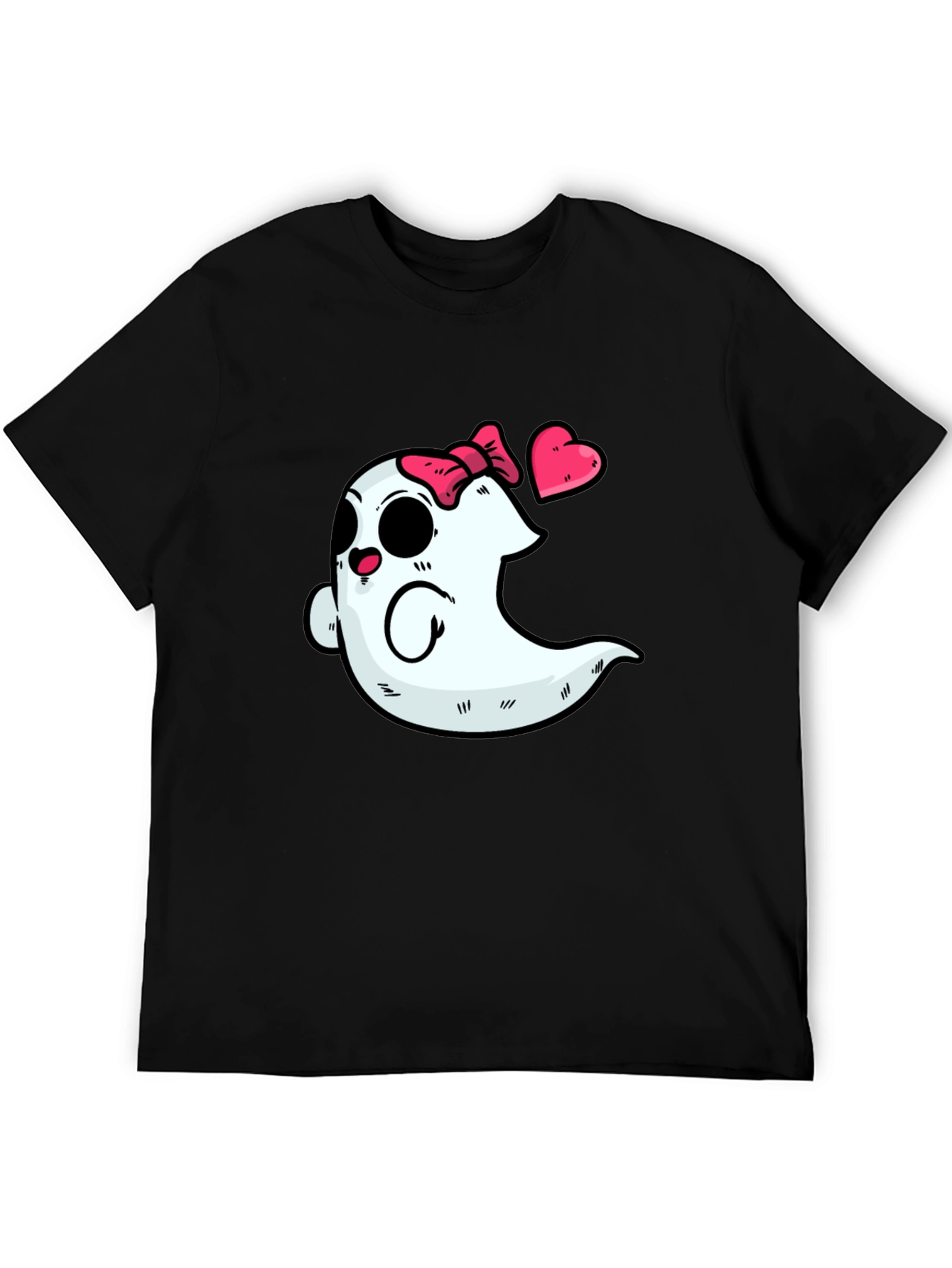 Cute Ghost with Bow T-Shirt - Spooky & Sweet!
