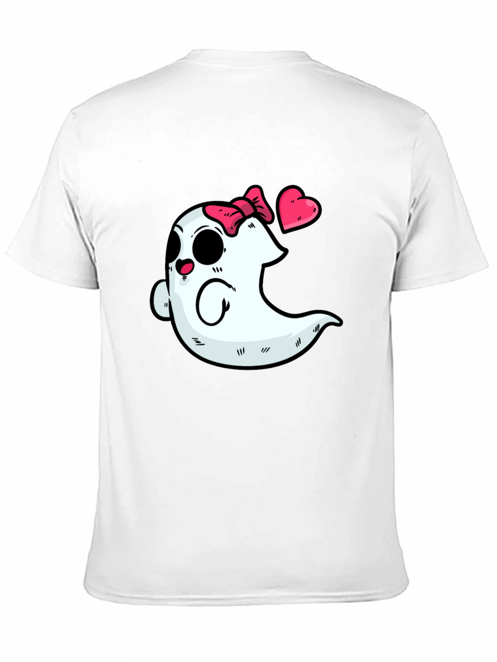 Cute Ghost with Bow T-Shirt - Spooky & Sweet!