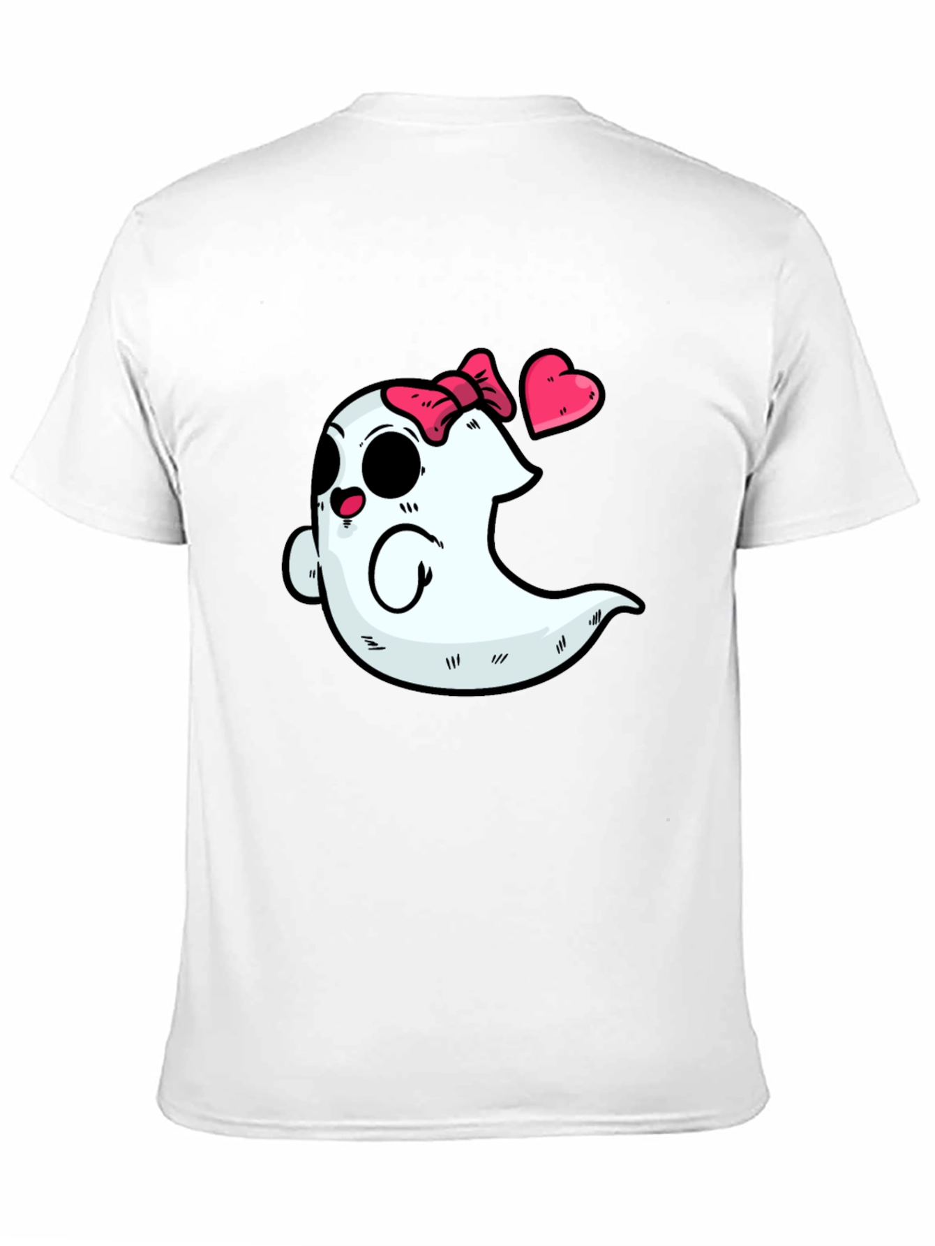 Cute Ghost with Bow T-Shirt - Spooky & Sweet!