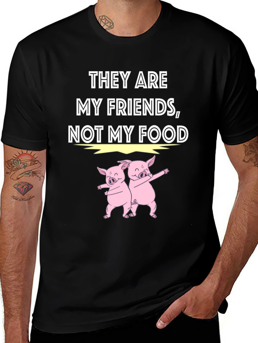 Vegan Pig Friends Graphic Tee