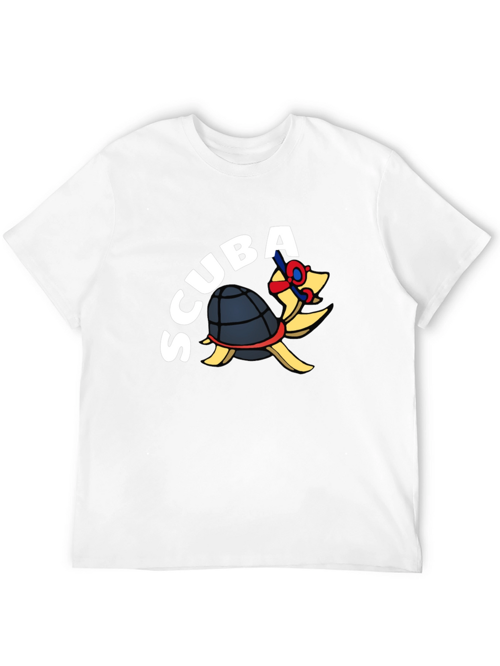 Scuba Turtle Graphic Tee - Black Cotton Blend