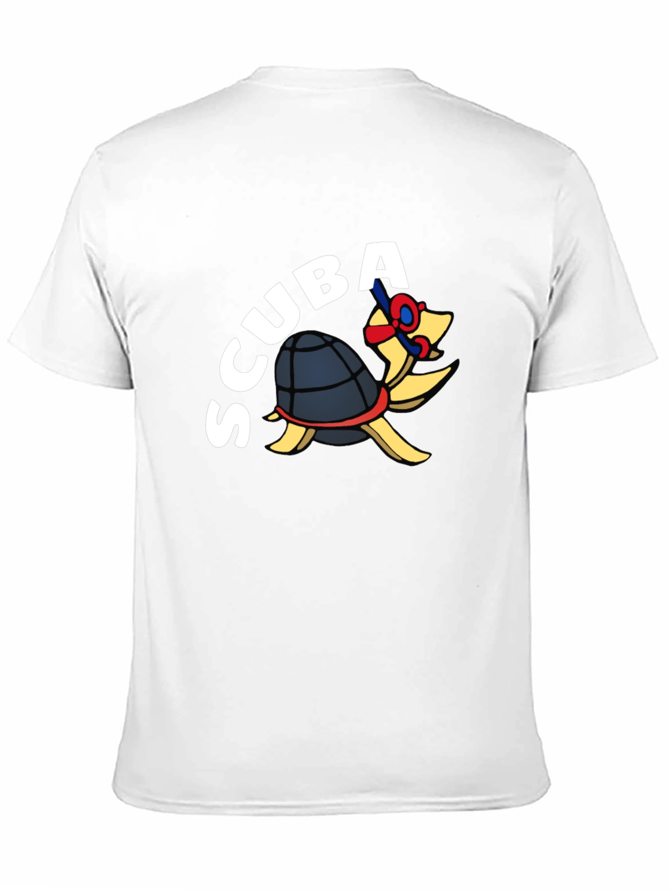 Scuba Turtle Graphic Tee - Black Cotton Blend