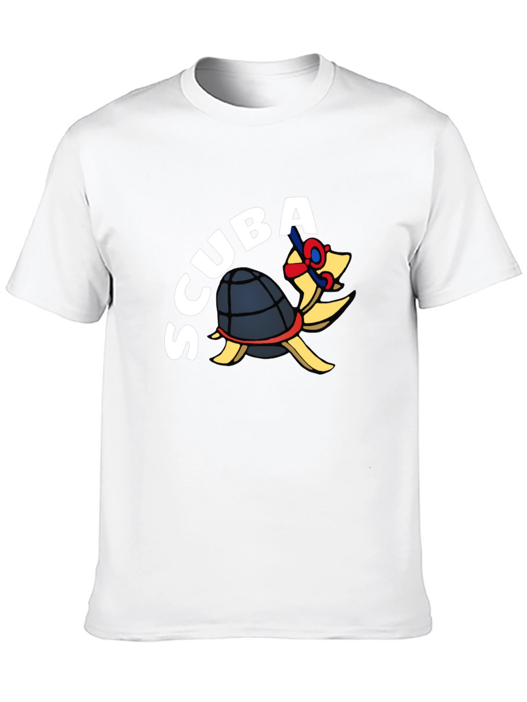 Scuba Turtle Graphic Tee - Black Cotton Blend