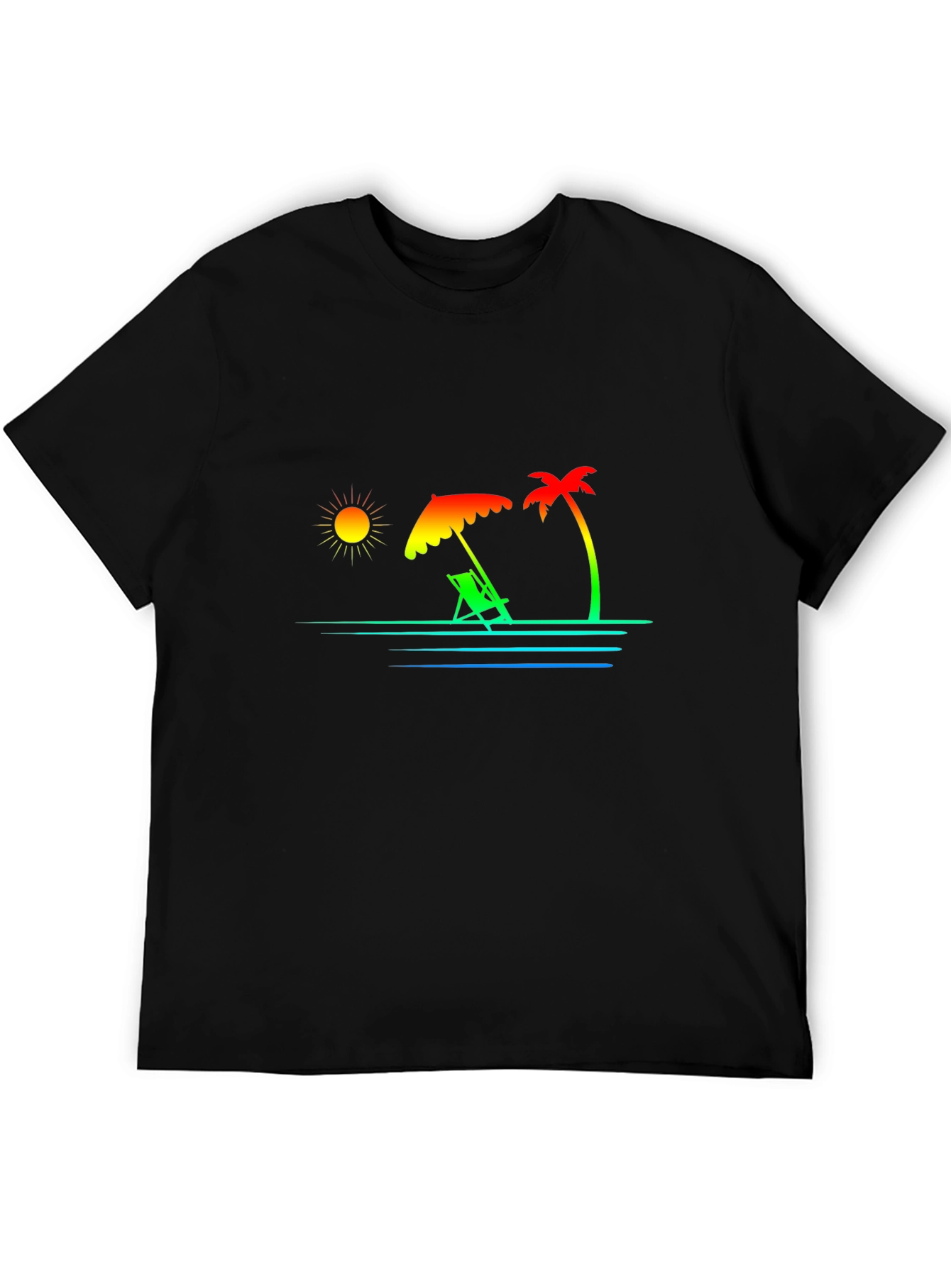Tropical Beach Graphic Tee - Vacation Vibes