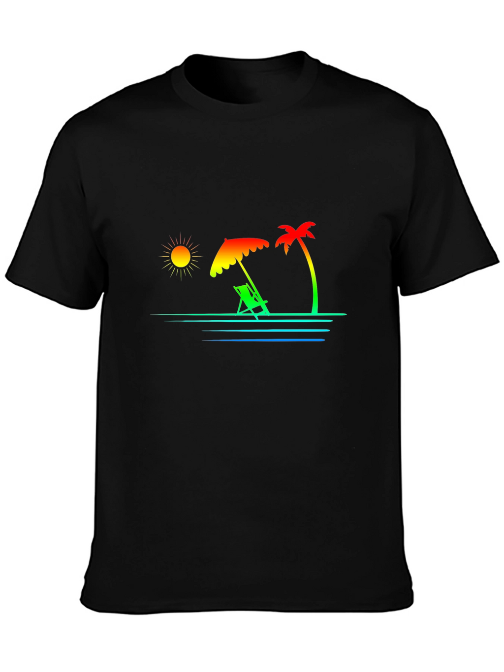 Tropical Beach Graphic Tee - Vacation Vibes