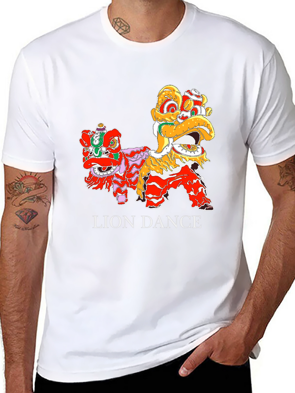 Lion Dance Graphic Tee -  Cultural Celebration Shirt