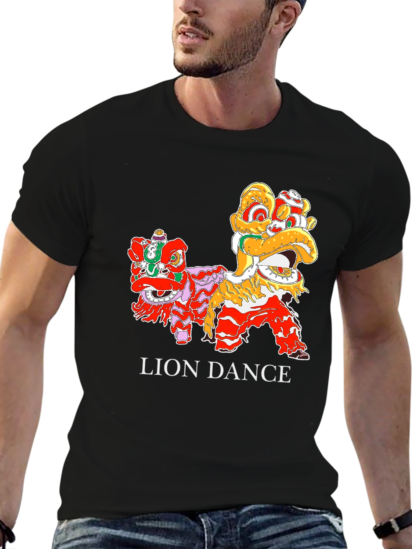 Lion Dance Graphic Tee -  Cultural Celebration Shirt