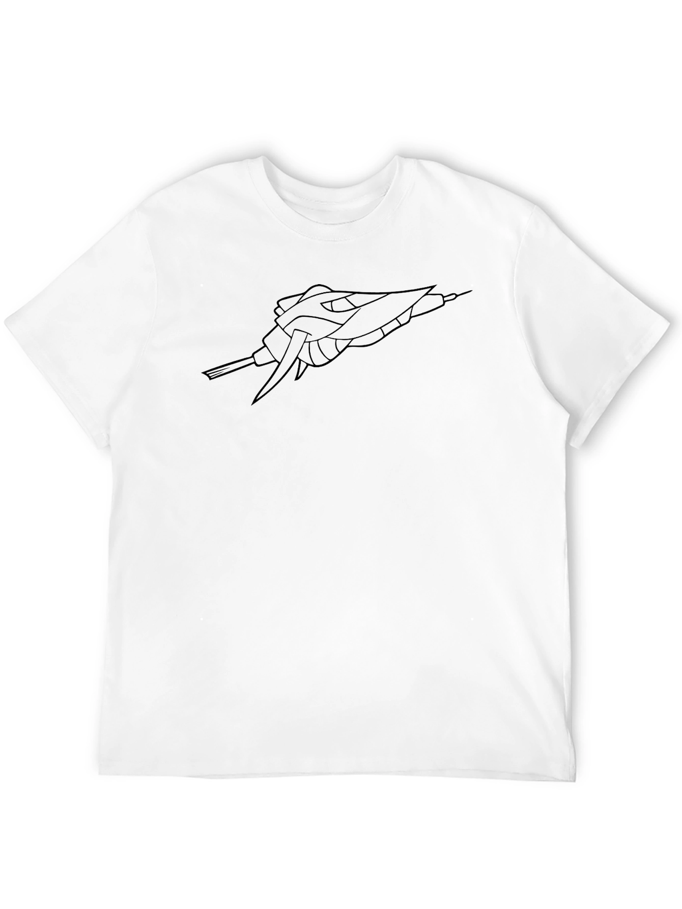 Sci-Fi Spaceship Black Graphic Tee