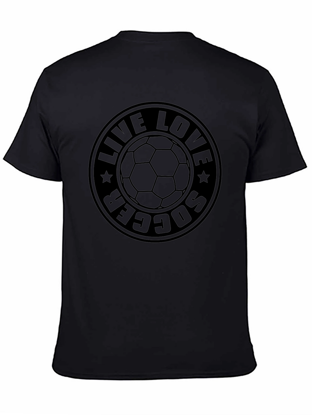 Live Love Soccer Black Graphic Tee Shirt