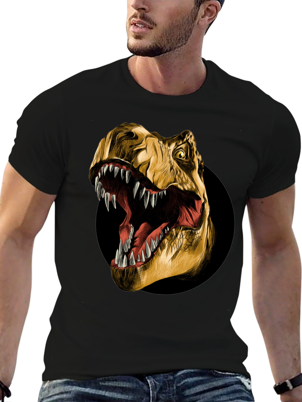 Roaring T-Rex Graphic Tee - Black