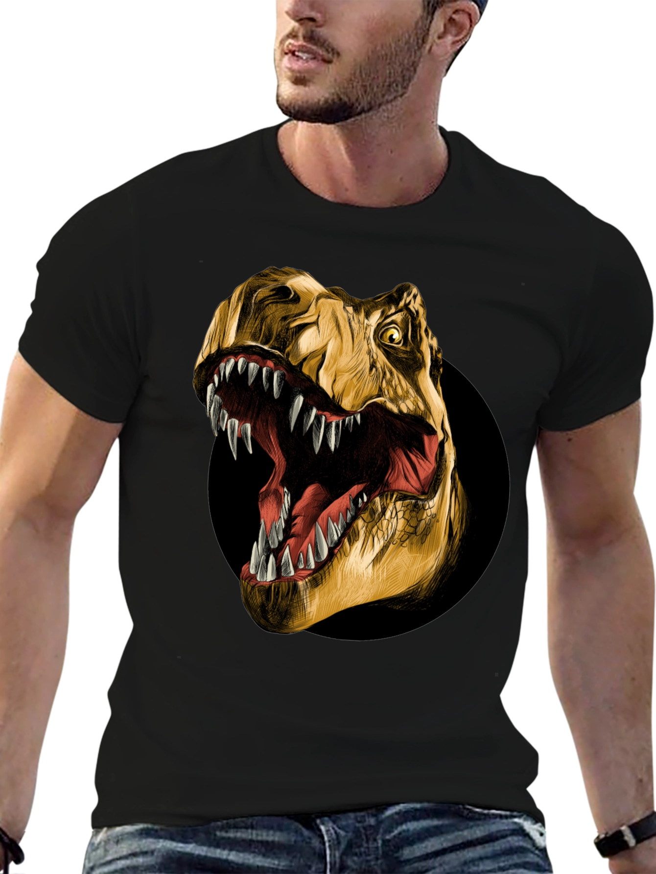 Roaring T-Rex Graphic Tee - Black