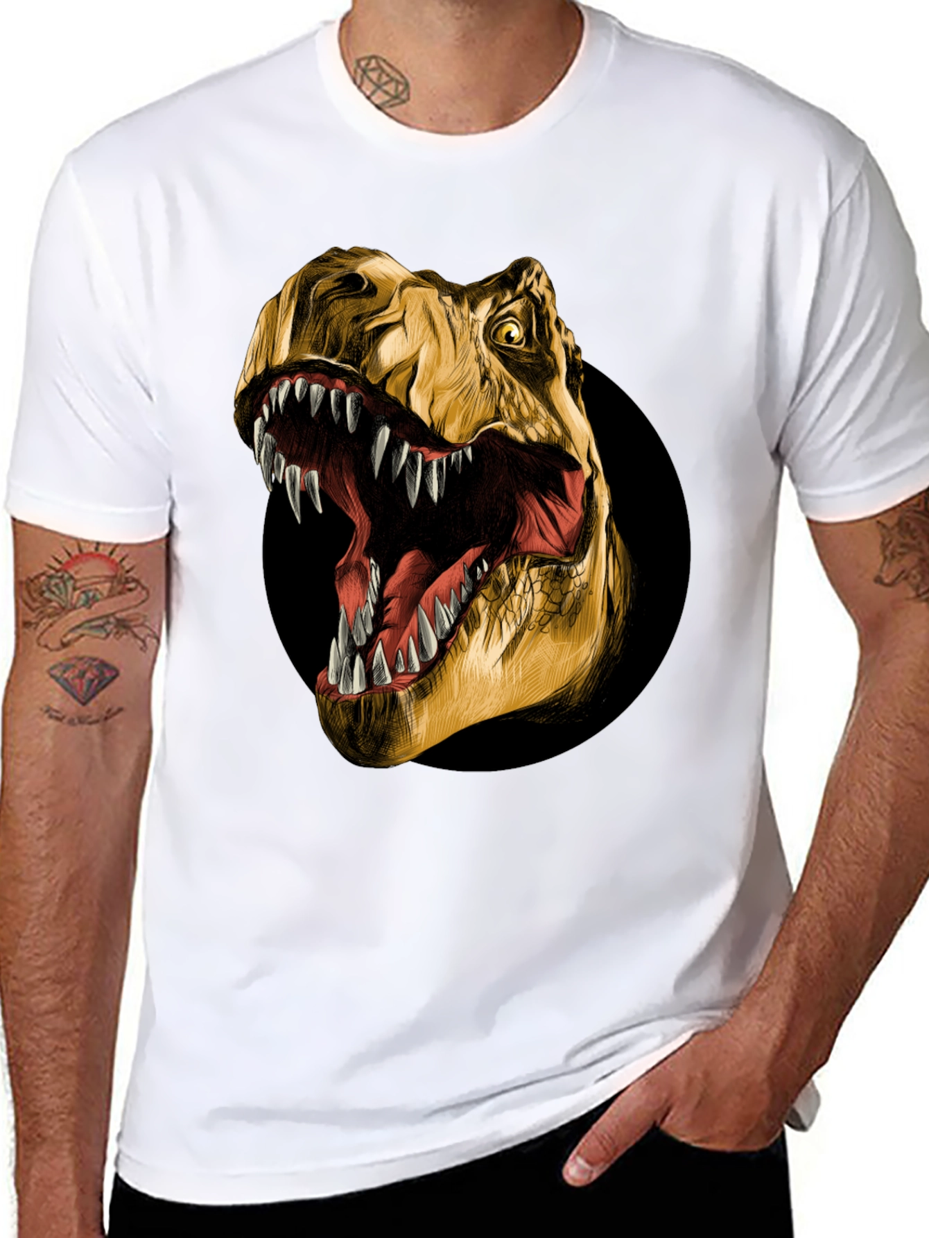 Roaring T-Rex Graphic Tee - Black