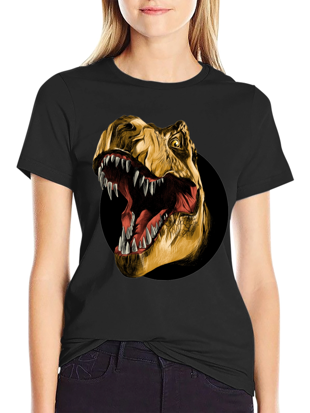 Roaring T-Rex Graphic Tee - Black