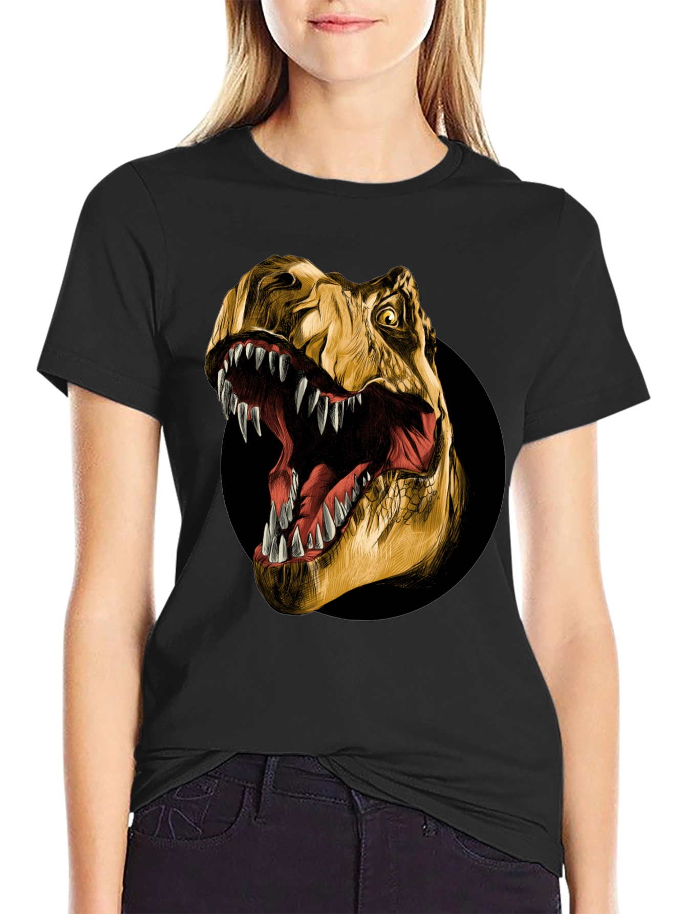 Roaring T-Rex Graphic Tee - Black