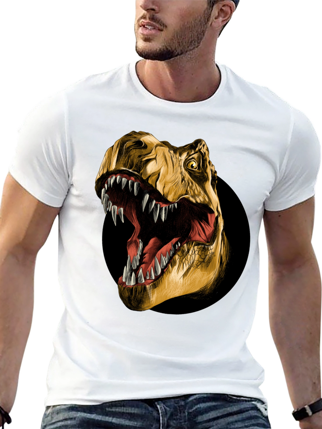 Roaring T-Rex Graphic Tee - Black