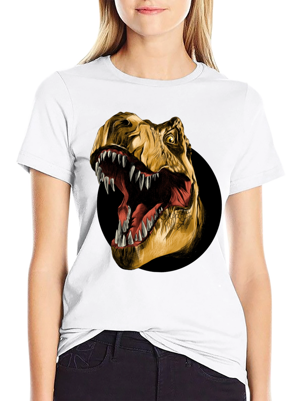 Roaring T-Rex Graphic Tee - Black