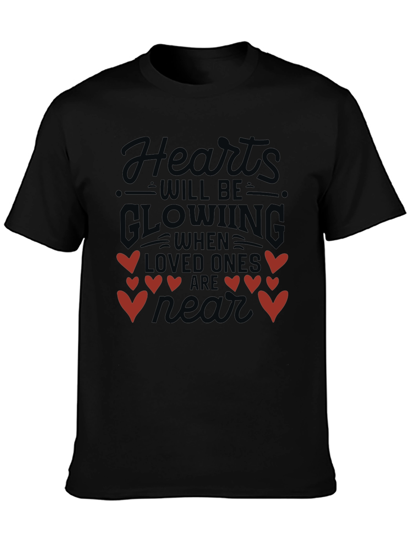 Hearts Glowing Valentines Day T-Shirt