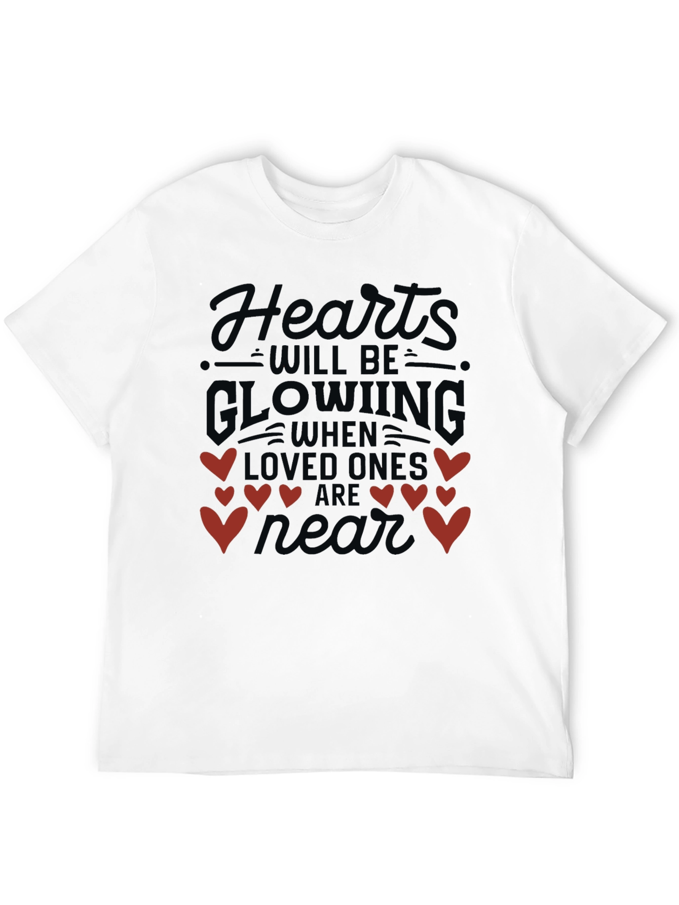 Hearts Glowing Valentines Day T-Shirt