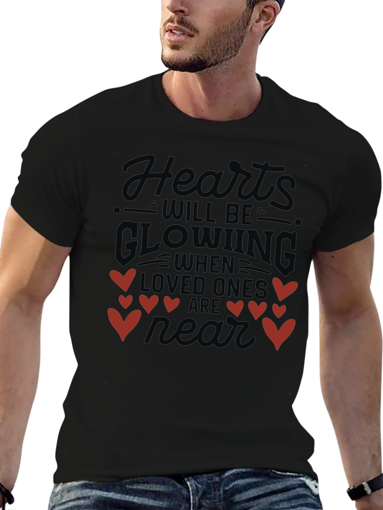 Hearts Glowing Valentines Day T-Shirt