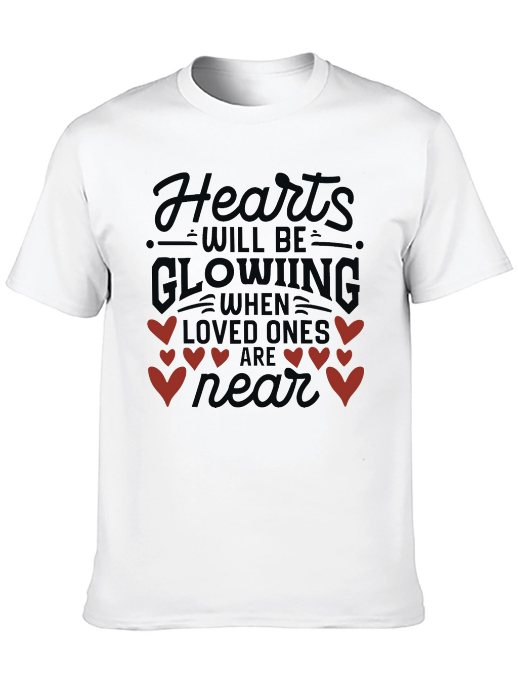 Hearts Glowing Valentines Day T-Shirt