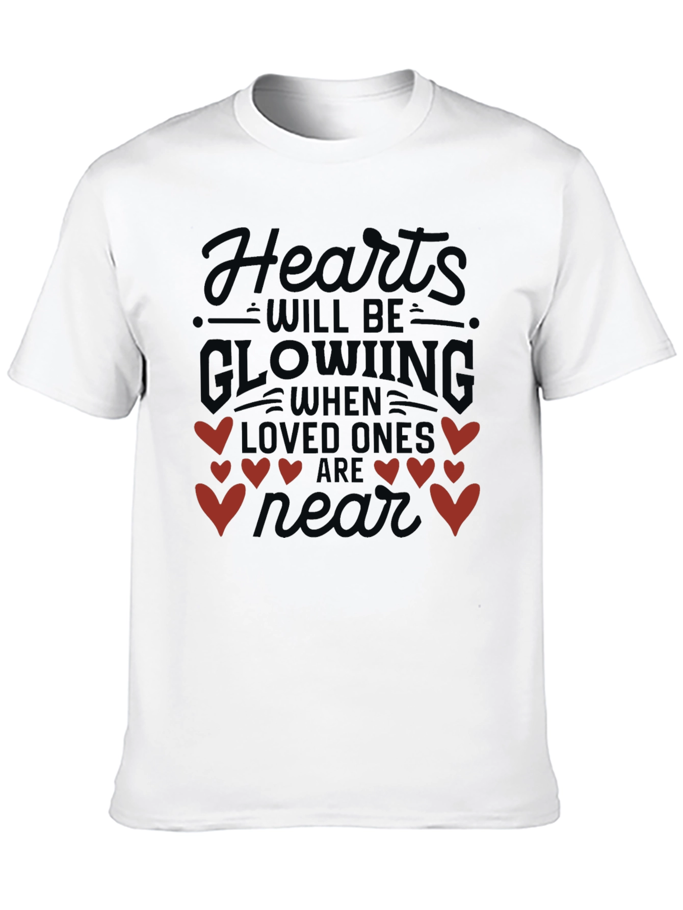 Hearts Glowing Valentines Day T-Shirt