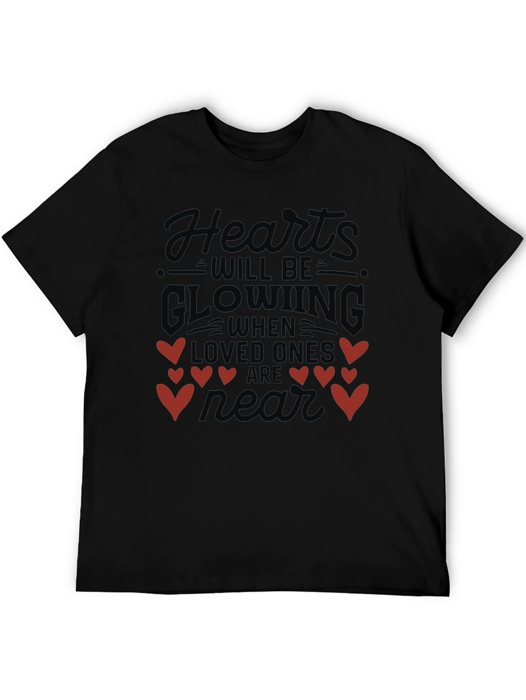 Hearts Glowing Valentines Day T-Shirt