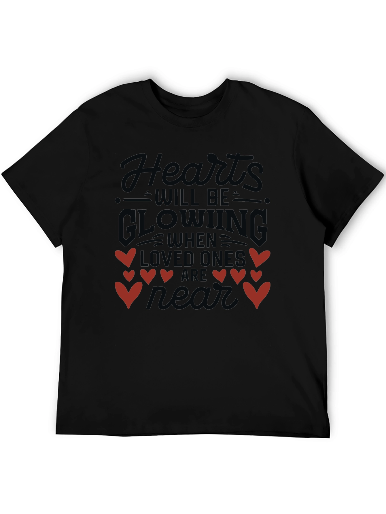 Hearts Glowing Valentines Day T-Shirt