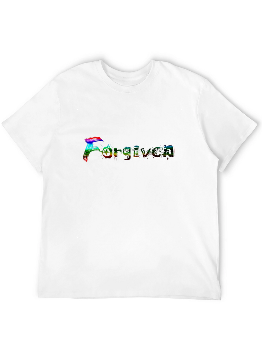 Forgiven Rainbow Graphic Black T-Shirt