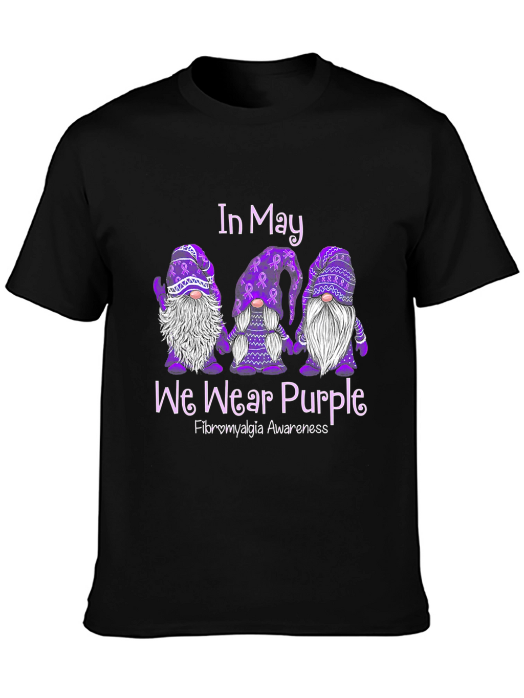 Fibromyalgia Awareness Purple Gnome T-Shirt