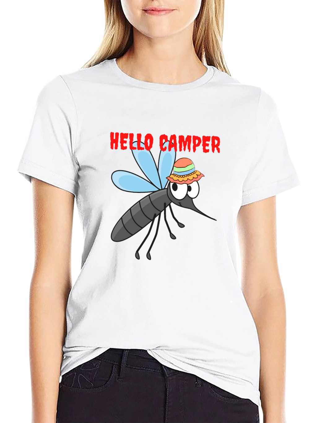 Hello Camper Mosquito Graphic Tee - Black