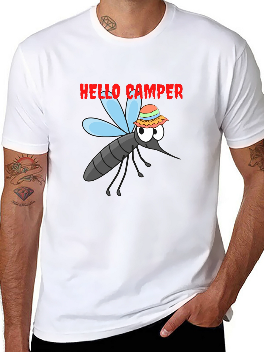 Hello Camper Mosquito Graphic Tee - Black