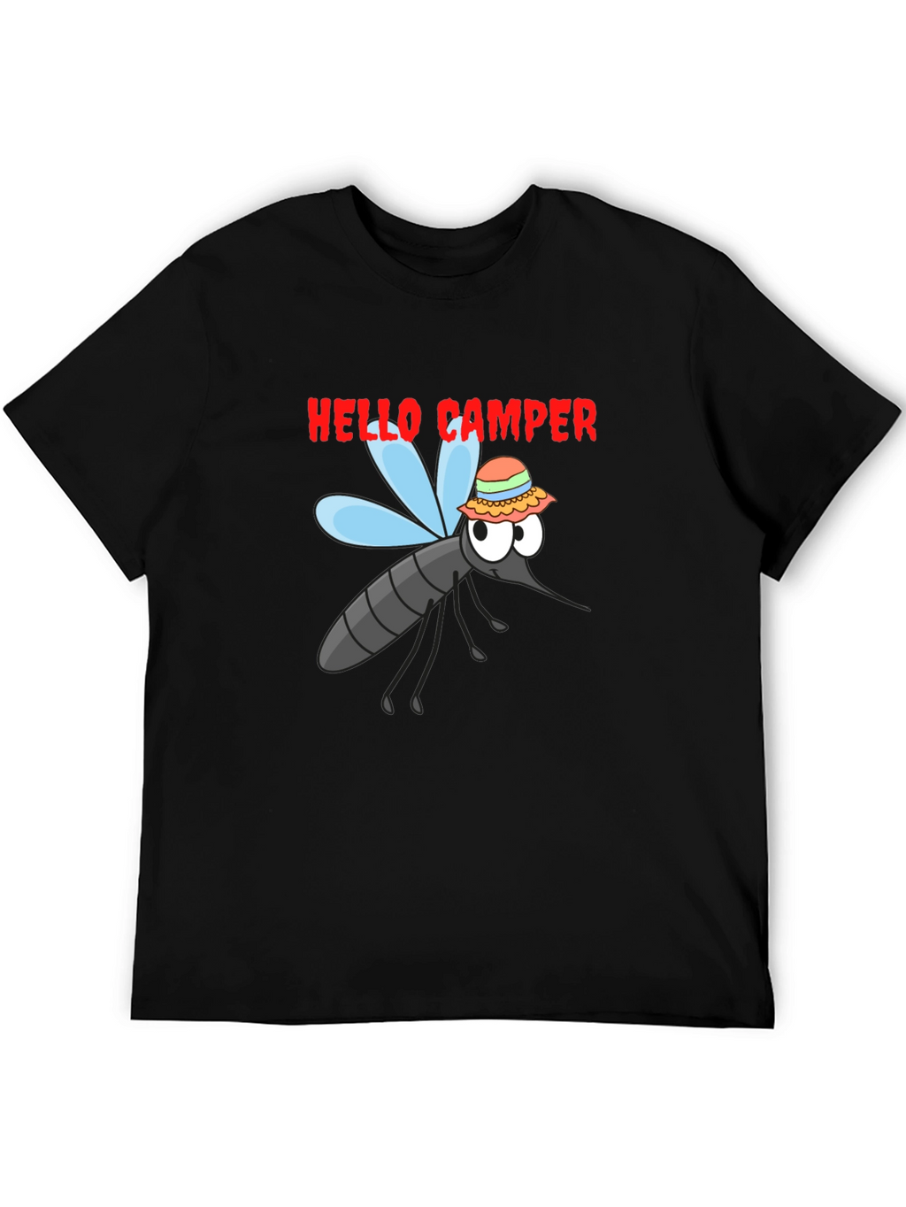 Hello Camper Mosquito Graphic Tee - Black