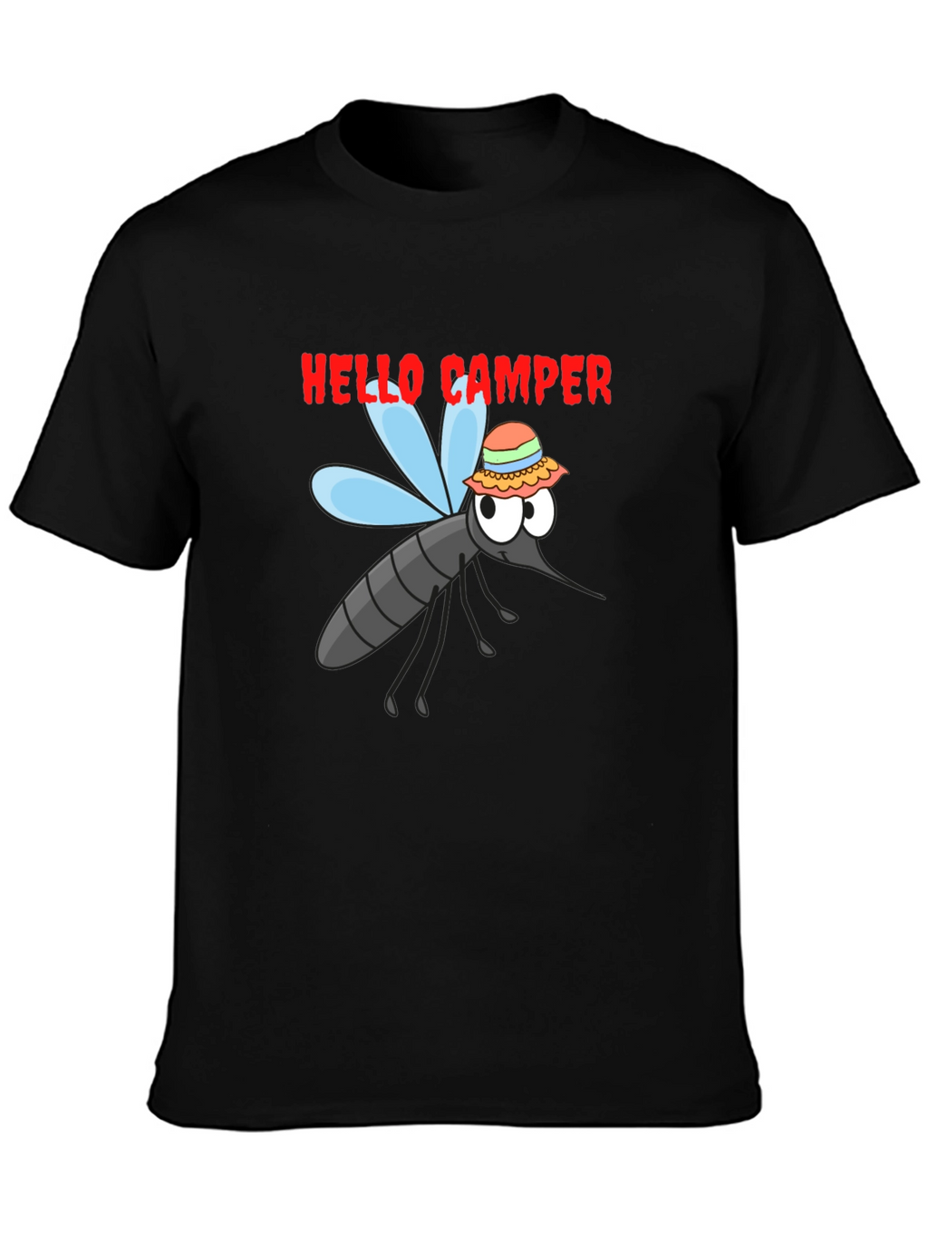 Hello Camper Mosquito Graphic Tee - Black