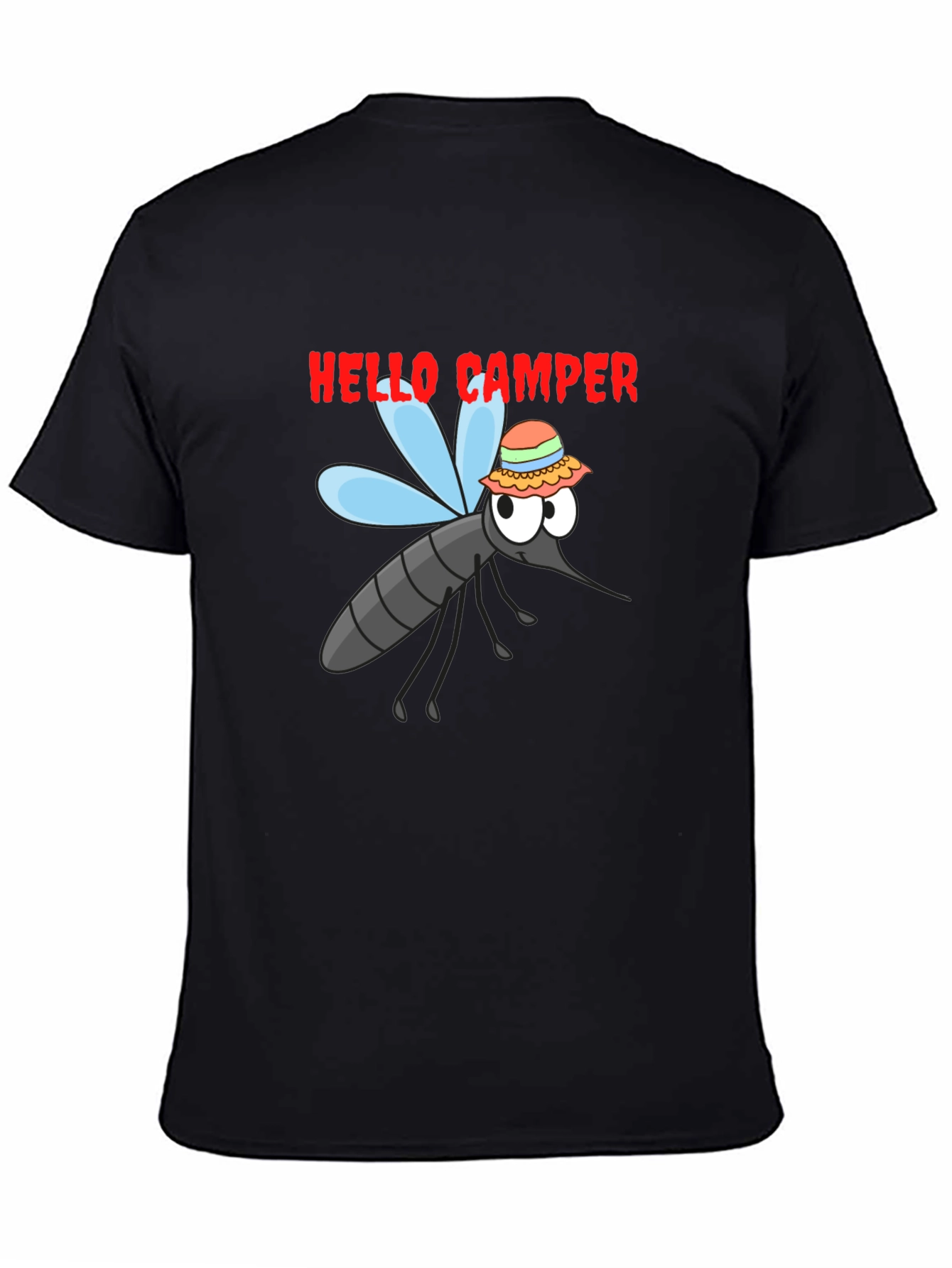 Hello Camper Mosquito Graphic Tee - Black