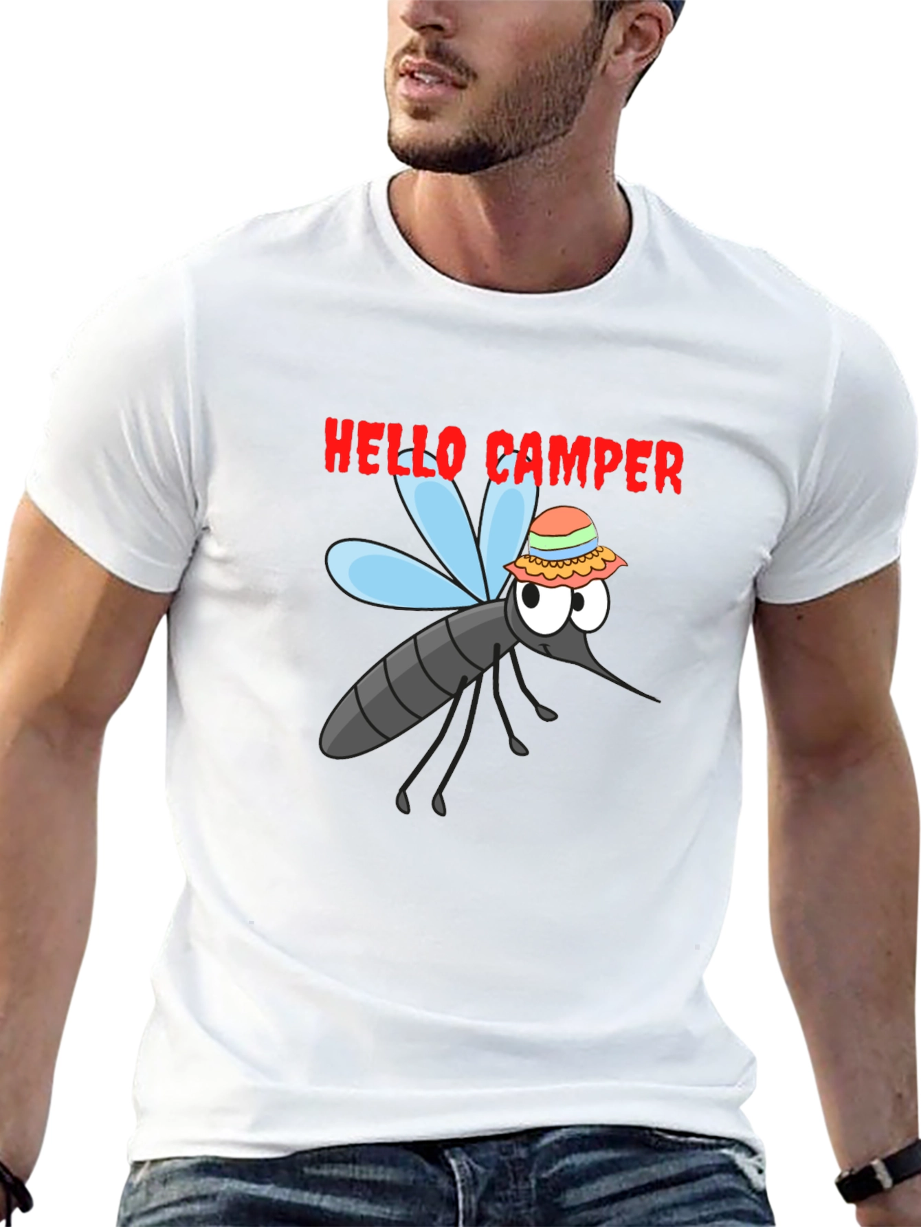 Hello Camper Mosquito Graphic Tee - Black