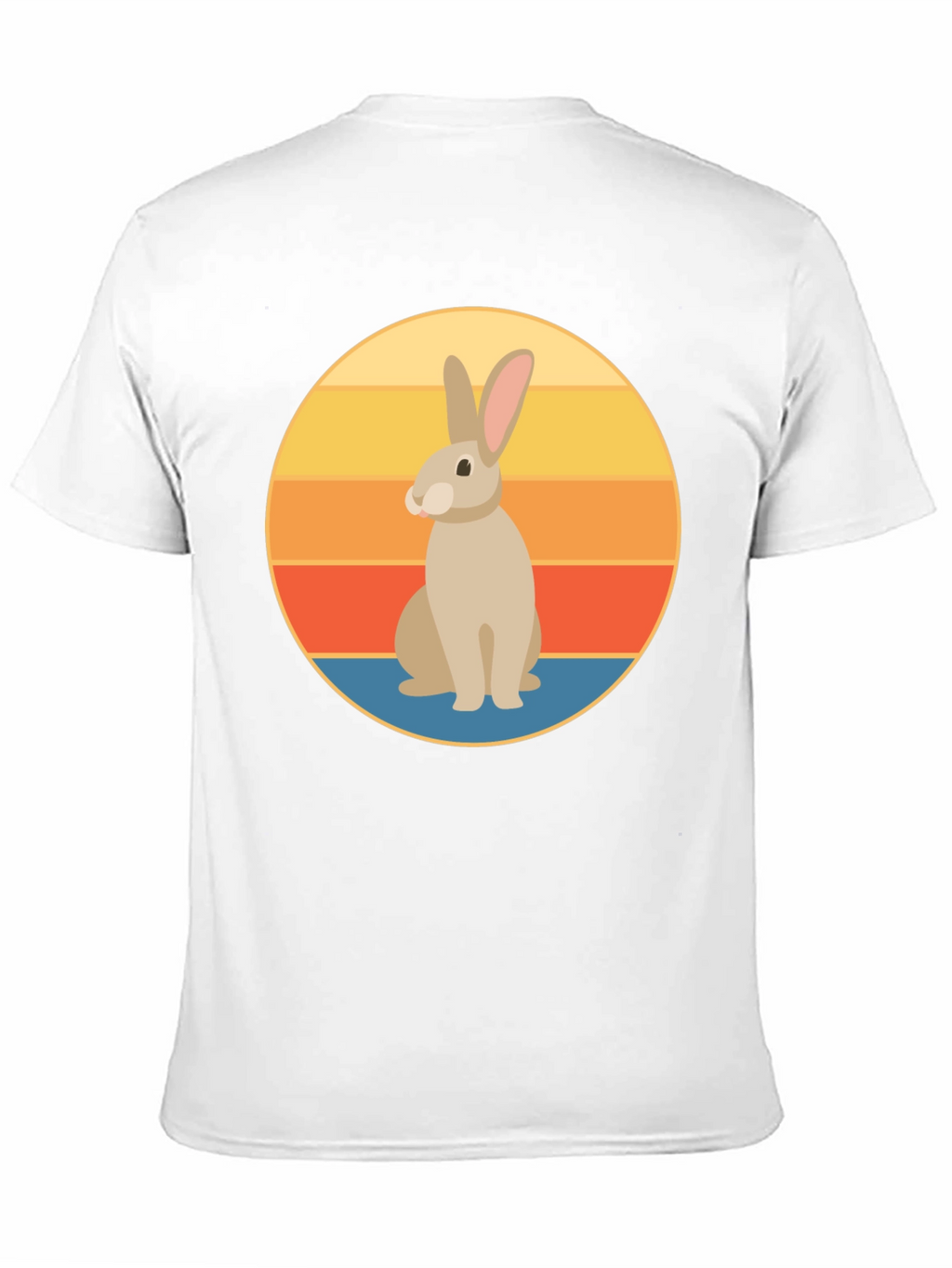 Retro Rabbit Graphic Tee - Soft Black Cotton T-Shirt