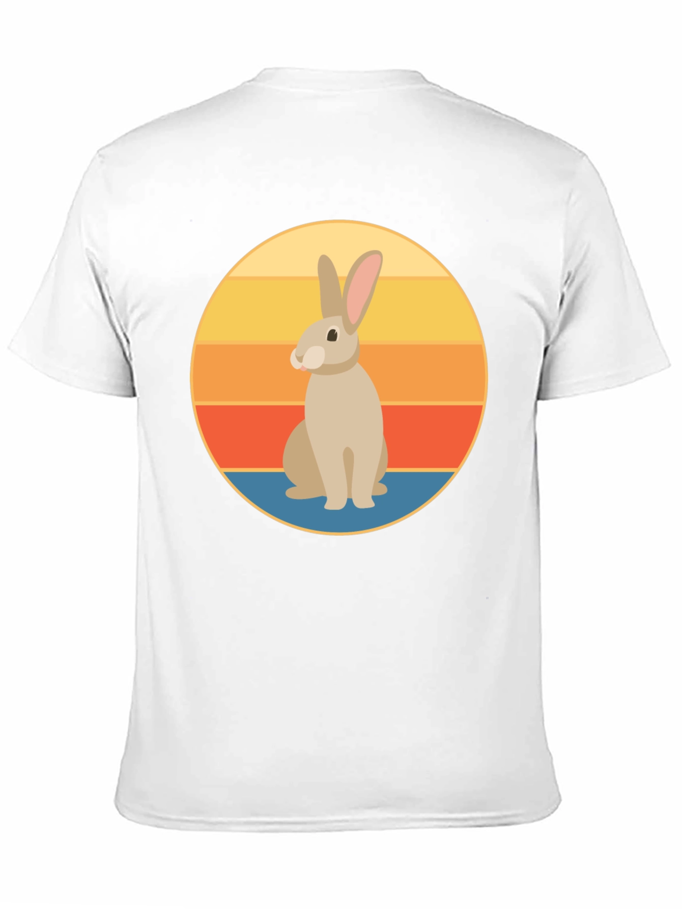 Retro Rabbit Graphic Tee - Soft Black Cotton T-Shirt