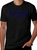 Spring Graphic Tee - Black Cotton T-Shirt
