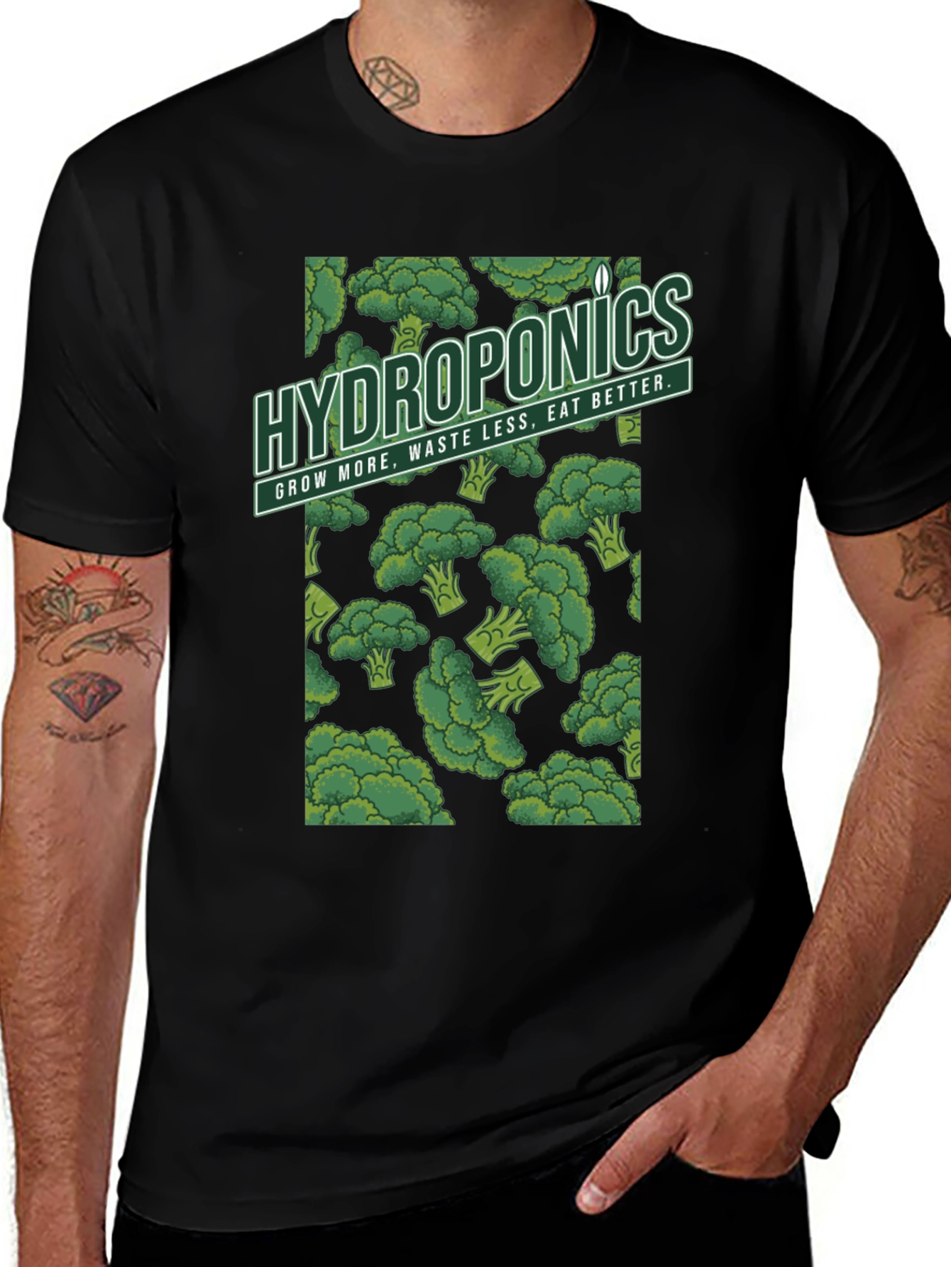 Hydroponics Broccoli Graphic Tee - Grow More Eat Better