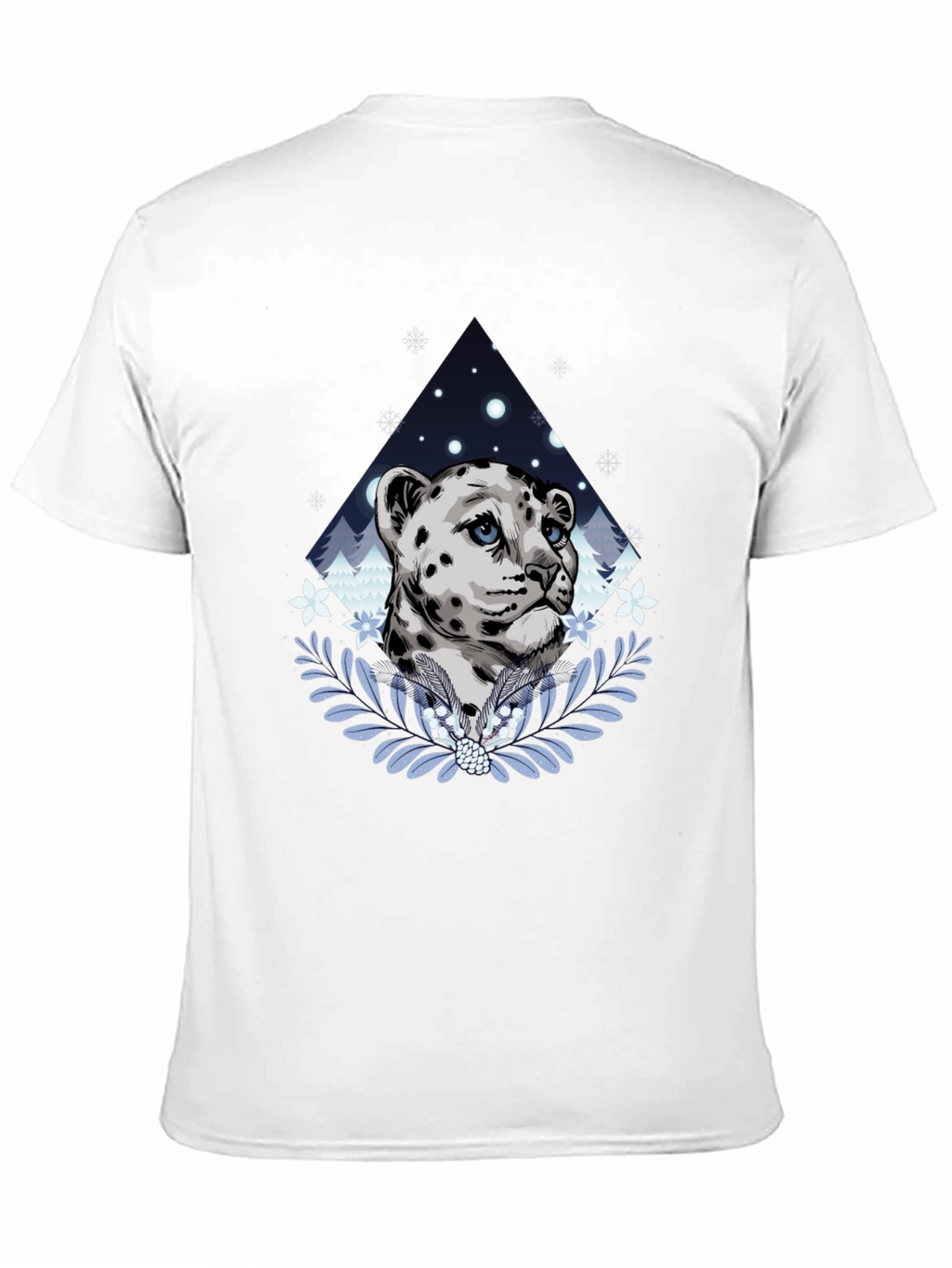 Snow Leopard Graphic Tee - Stylish Mens Black T-Shirt