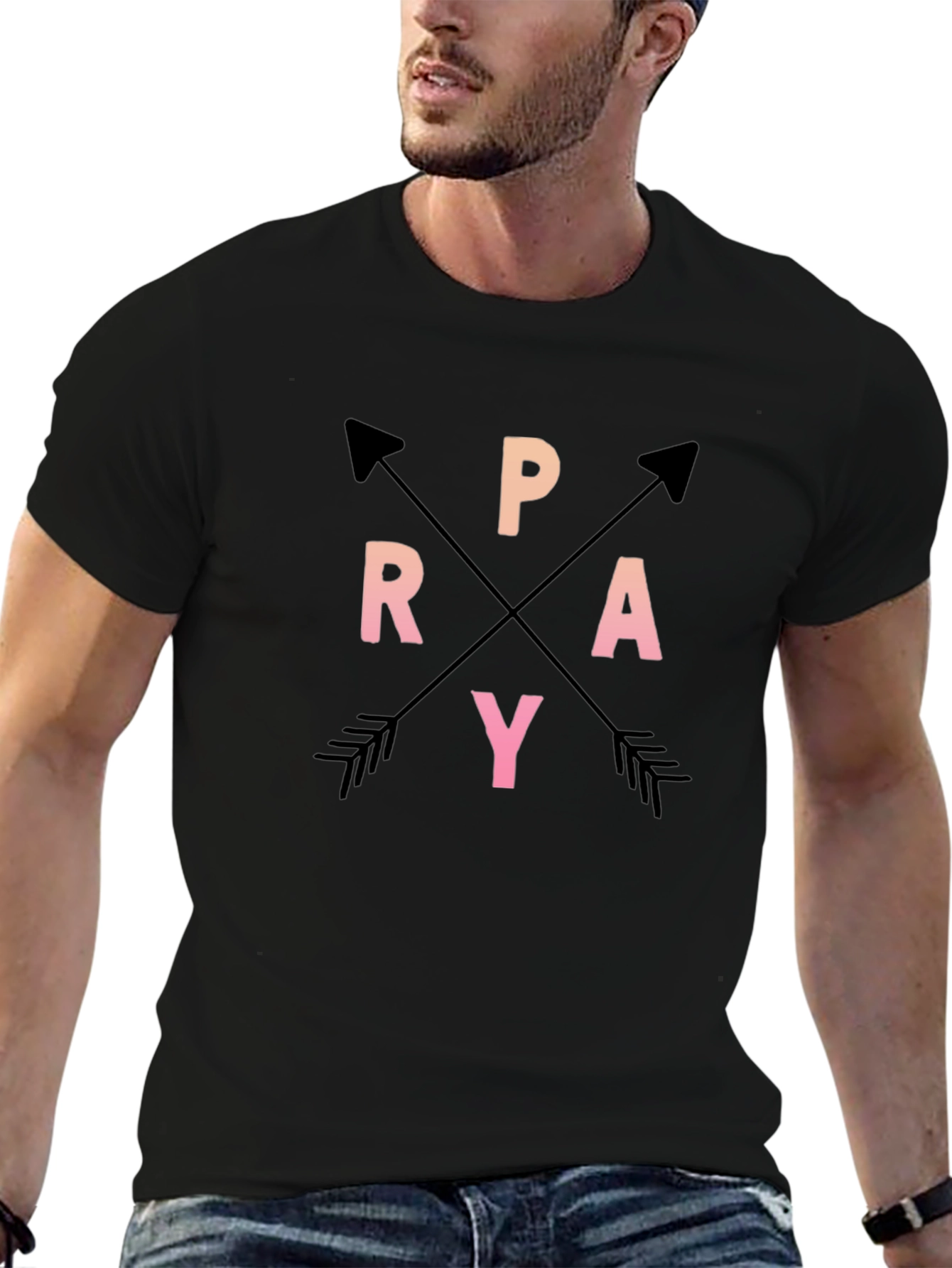 Pray Arrows Graphic Tee Black