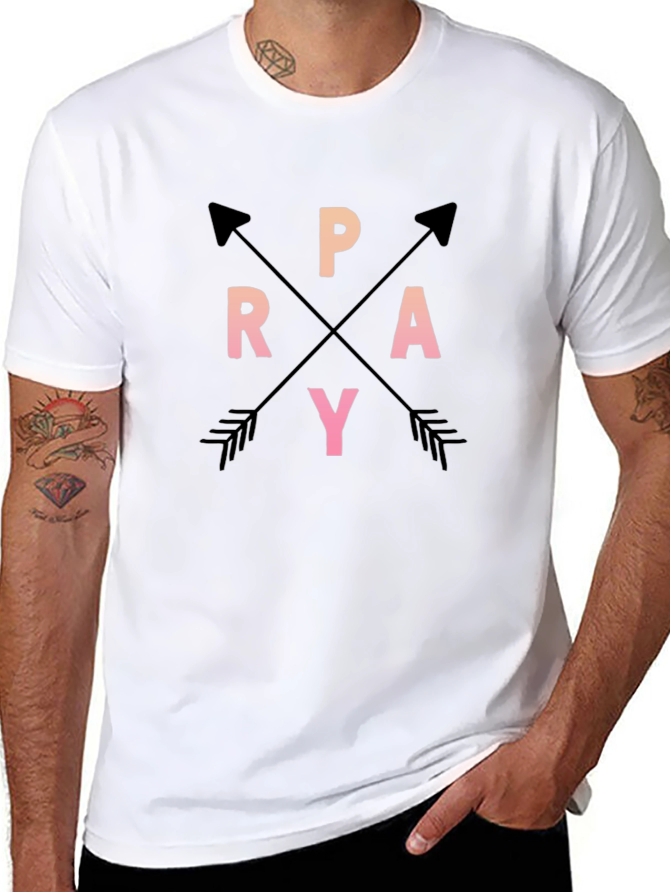 Pray Arrows Graphic Tee Black