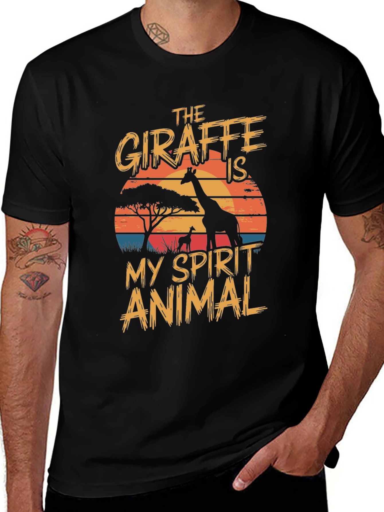 Giraffe Spirit Animal Graphic T-Shirt