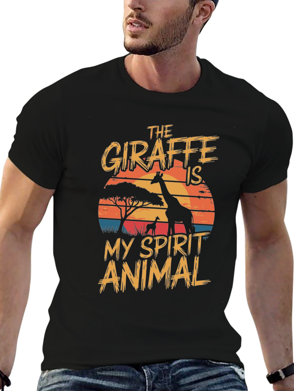 Giraffe Spirit Animal Graphic T-Shirt